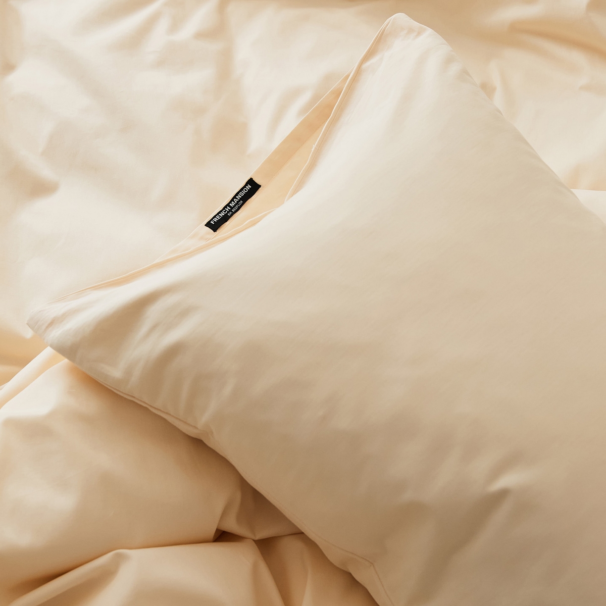 91家纺网 家纺一手货源 找家纺 EH家居 2025新款全棉磨毛纯色单枕套-云栖系列 云栖-梨落