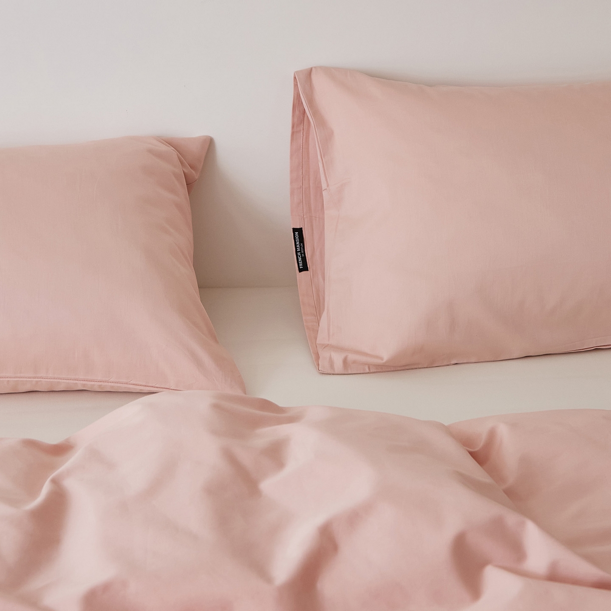 91家纺网 家纺一手货源 找家纺 EH家居 2025新款全棉磨毛纯色单枕套-云栖系列 云栖-水粉