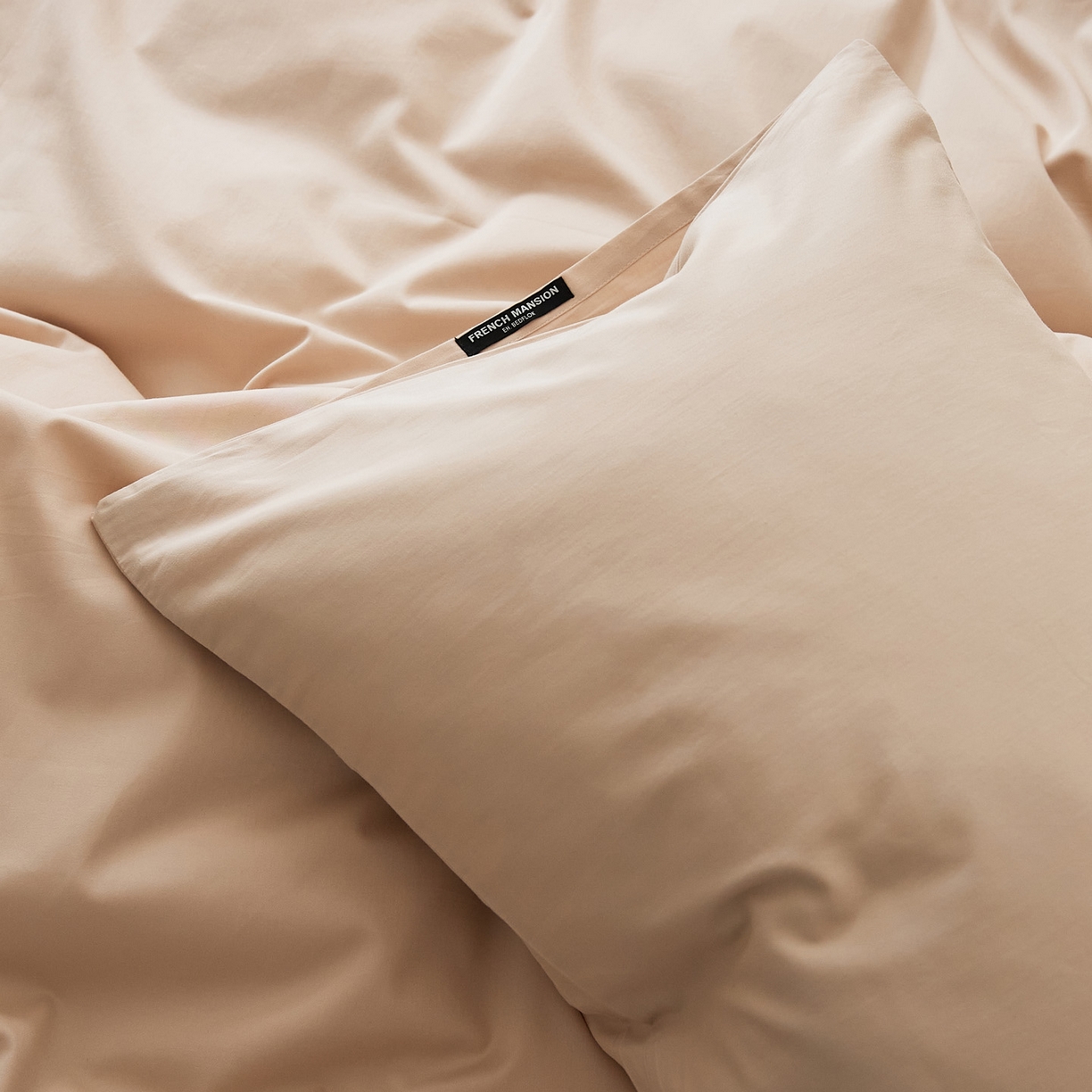 91家纺网 家纺一手货源 找家纺 EH家居 2025新款全棉磨毛纯色单枕套-云栖系列 云栖-西洋灰粉