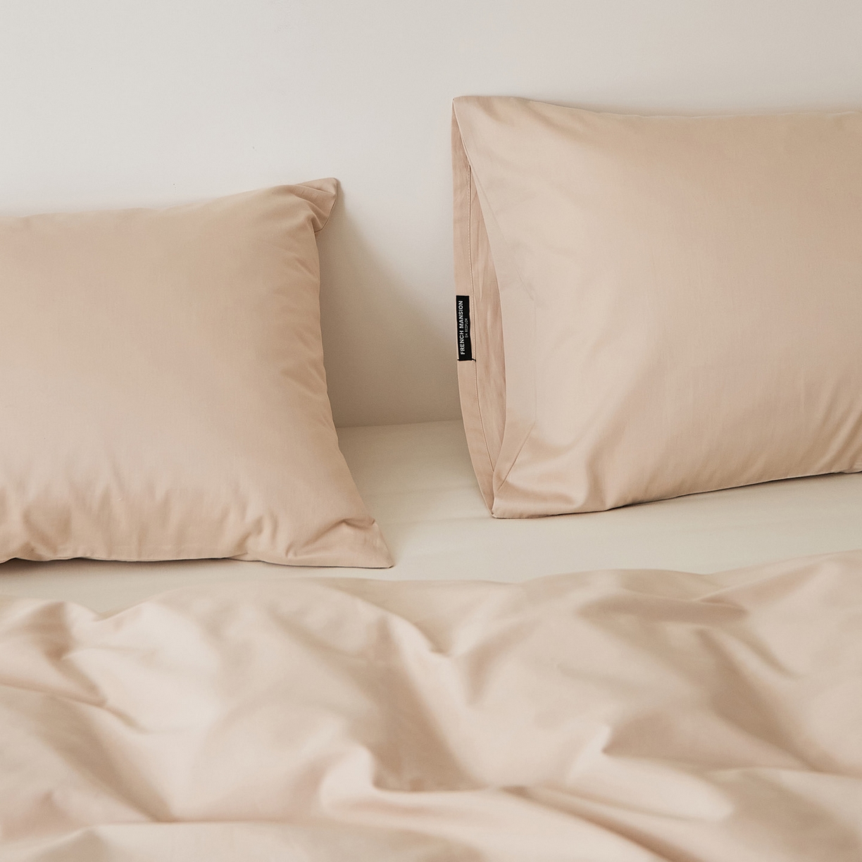 91家纺网 家纺一手货源 找家纺 EH家居 2025新款全棉磨毛纯色单枕套-云栖系列 云栖-西洋灰粉