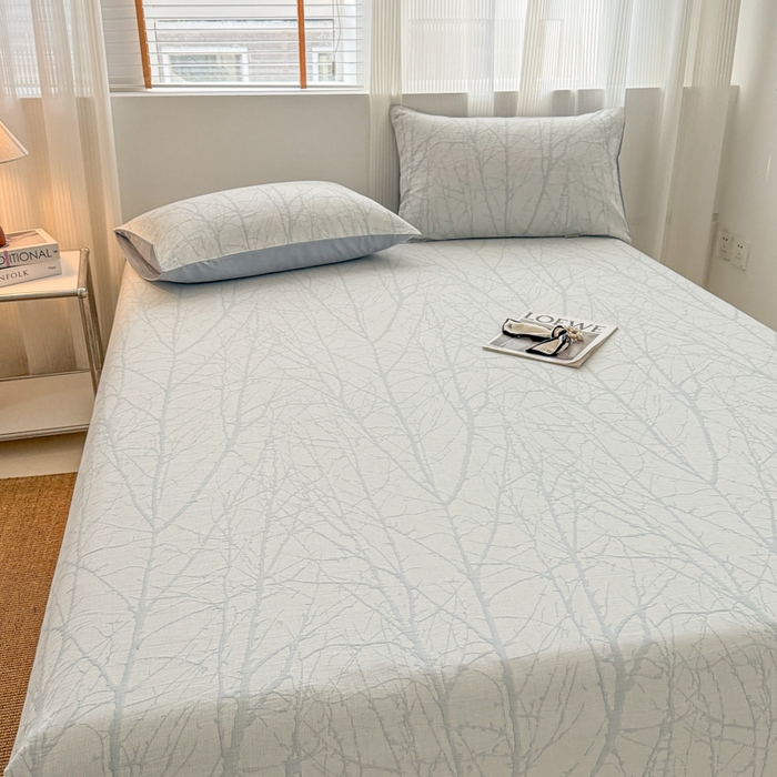 91家纺网 家纺一手货源 找家纺 （总）眠博士 2025新款全棉纯棉三层纱床笠单品床笠床笠单件