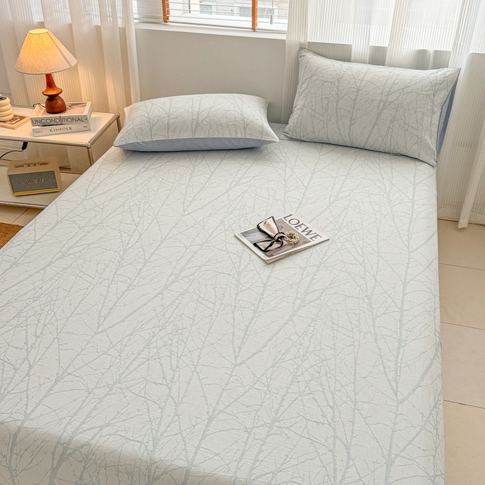 91家纺网 家纺一手货源 找家纺 （总）眠博士 2025新款全棉纯棉三层纱床笠单品床笠床笠单件