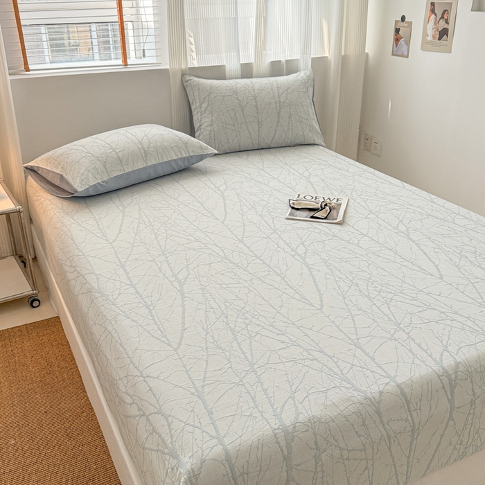 91家纺网 家纺一手货源 找家纺 （总）眠博士 2025新款全棉纯棉三层纱床笠单品床笠床笠单件