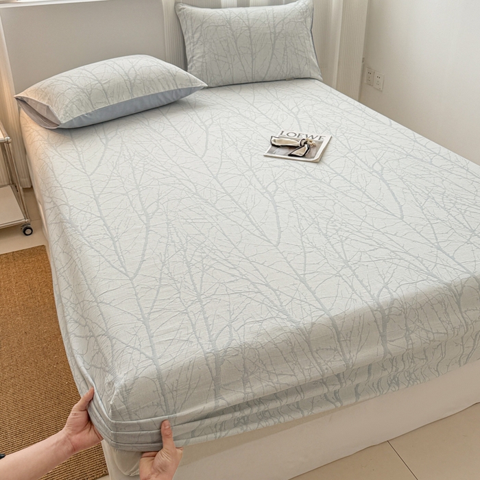 91家纺网 家纺一手货源 找家纺 （总）眠博士 2025新款全棉纯棉三层纱床笠单品床笠床笠单件