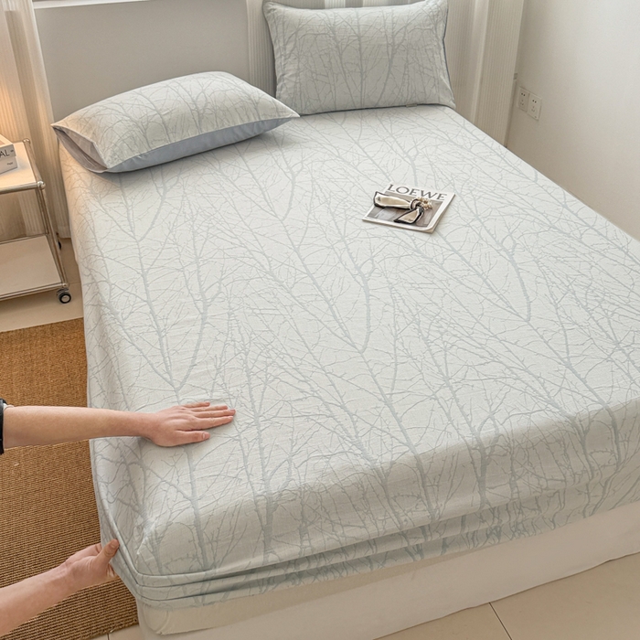 91家纺网 家纺一手货源 找家纺 （总）眠博士 2025新款全棉纯棉三层纱床笠单品床笠床笠单件