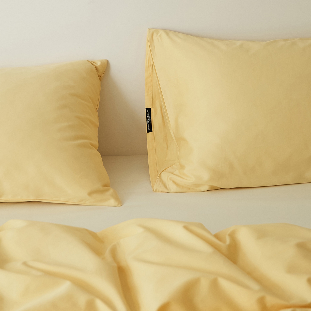 91家纺网 家纺一手货源 找家纺 EH家居 2025新款全棉磨毛纯色单枕套-云栖系列 云栖-樱黄