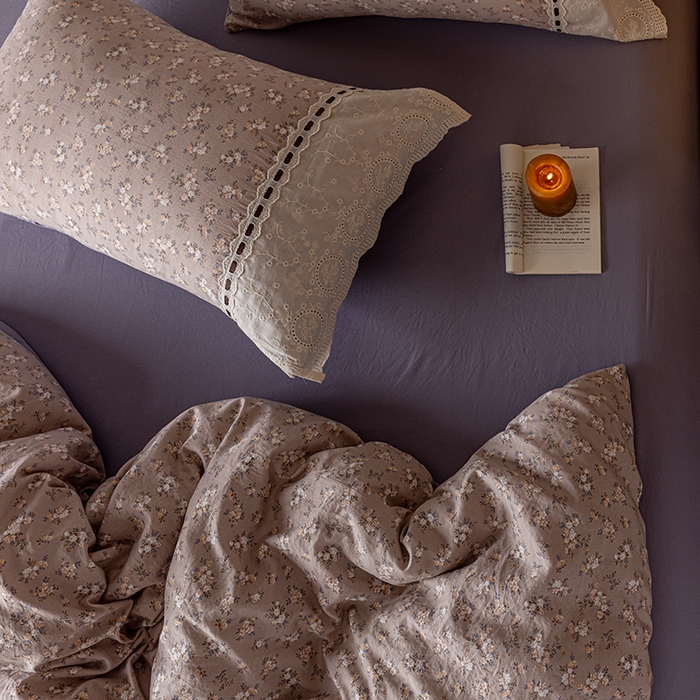 91家纺网 家纺一手货源 找家纺 芯贝儿 2025新款加厚全m花边双层纱水洗m四件套 云水瑶