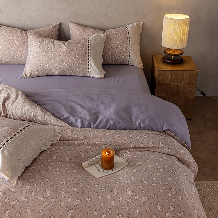 91家纺网 家纺一手货源 找家纺 芯贝儿 2025新款加厚全m花边双层纱水洗m四件套 云水瑶