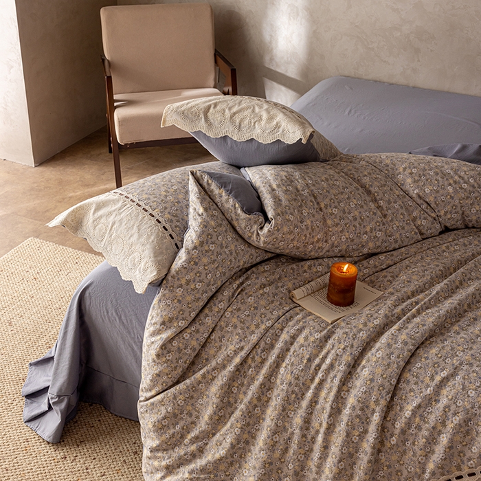 91家纺网 家纺一手货源 找家纺 芯贝儿 2025新款加厚全m花边双层纱水洗m四件套 秋海棠