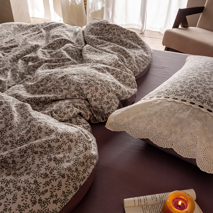 91家纺网 家纺一手货源 找家纺 芯贝儿 2025新款加厚全m花边双层纱水洗m四件套 竹韵