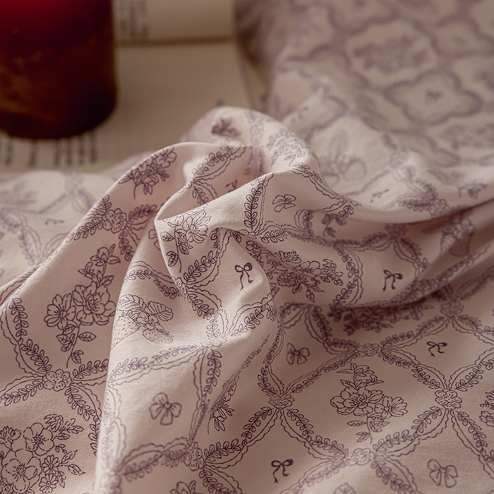 91家纺网 家纺一手货源 找家纺 芯贝儿 2025新款加厚全m花边双层纱水洗m四件套 安娜粉