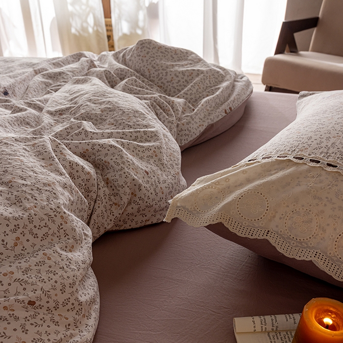 91家纺网 家纺一手货源 找家纺 芯贝儿 2025新款加厚全m花边双层纱水洗m四件套 赫本小姐