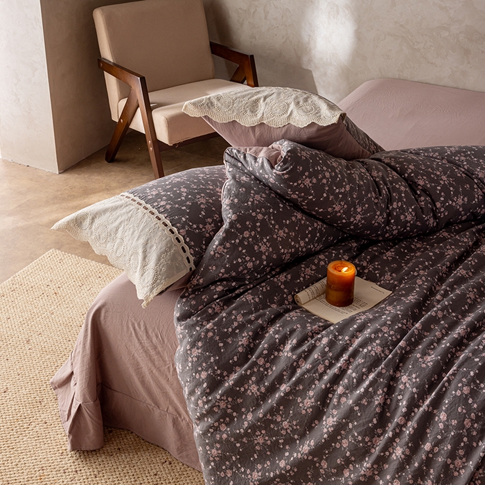 91家纺网 家纺一手货源 找家纺 芯贝儿 2025新款加厚全m花边双层纱水洗m四件套 米娅