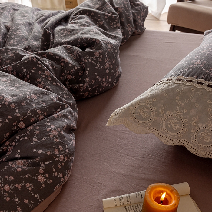 91家纺网 家纺一手货源 找家纺 芯贝儿 2025新款加厚全m花边双层纱水洗m四件套 米娅