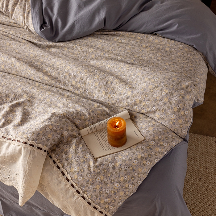 91家纺网 家纺一手货源 找家纺 芯贝儿 2025新款加厚全m花边双层纱水洗m四件套 秋海棠