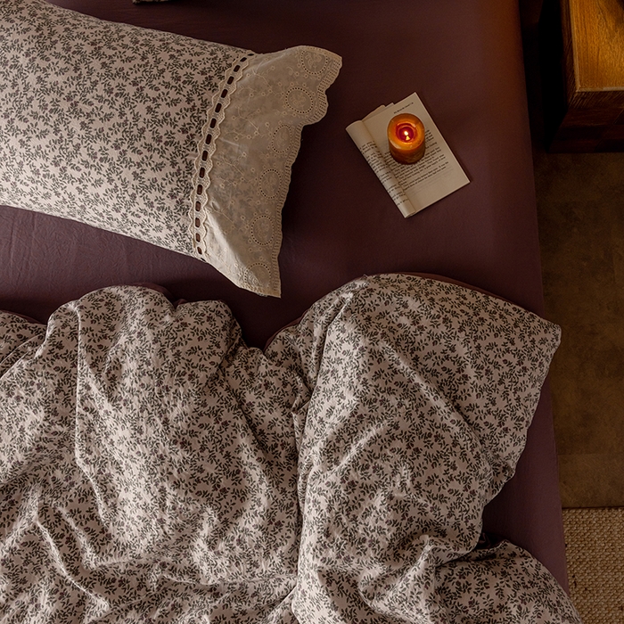 91家纺网 家纺一手货源 找家纺 芯贝儿 2025新款加厚全m花边双层纱水洗m四件套 竹韵