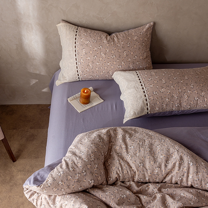 91家纺网 家纺一手货源 找家纺 芯贝儿 2025新款加厚全m花边双层纱水洗m四件套 云水瑶