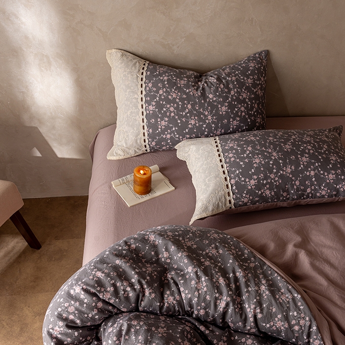 91家纺网 家纺一手货源 找家纺 芯贝儿 2025新款加厚全m花边双层纱水洗m四件套 米娅