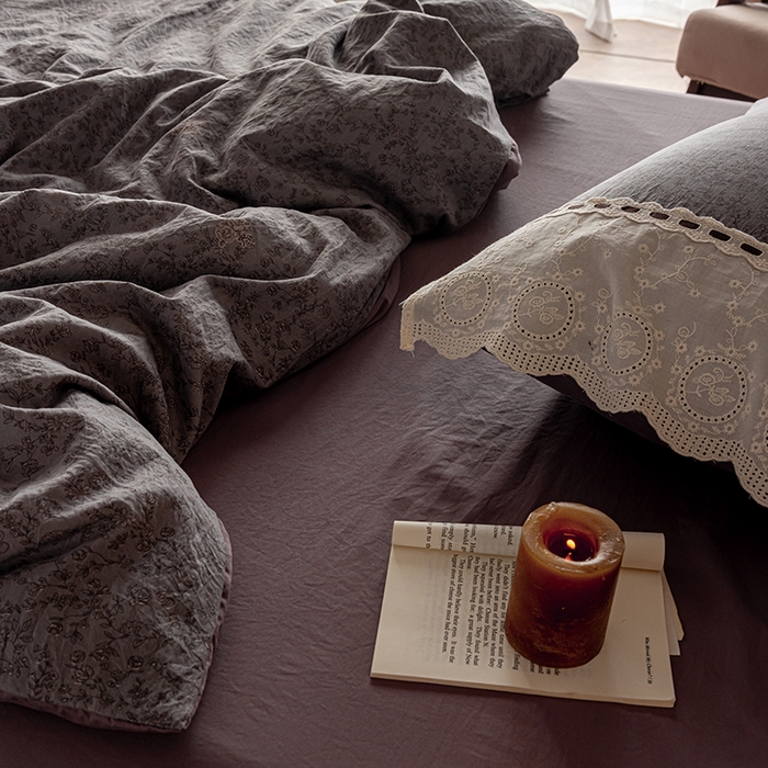 91家纺网 家纺一手货源 找家纺 芯贝儿 2025新款加厚全m花边双层纱水洗m四件套 莫兰