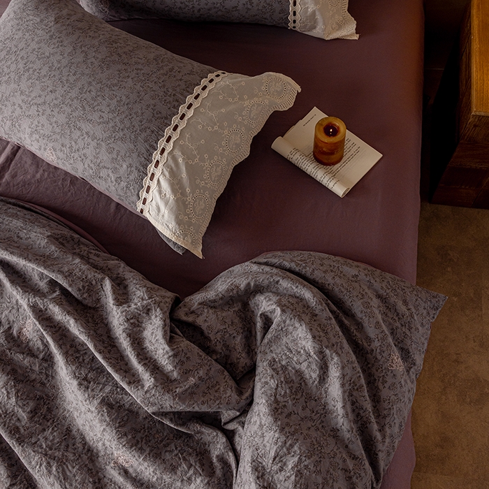 91家纺网 家纺一手货源 找家纺 芯贝儿 2025新款加厚全m花边双层纱水洗m四件套 莫兰