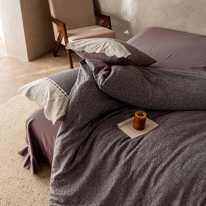 91家纺网 家纺一手货源 找家纺 芯贝儿 2025新款加厚全m花边双层纱水洗m四件套 莫兰