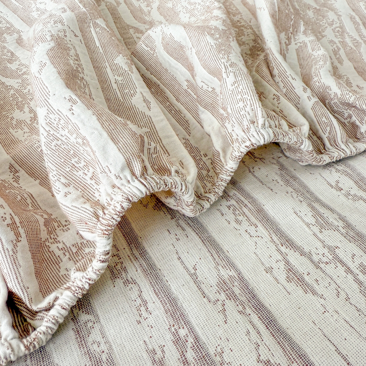 91家纺网 家纺一手货源 找家纺 眠博士 2025新款全棉纯棉三层纱床笠单品床笠床笠单件 三层纱床笠-流光卡其