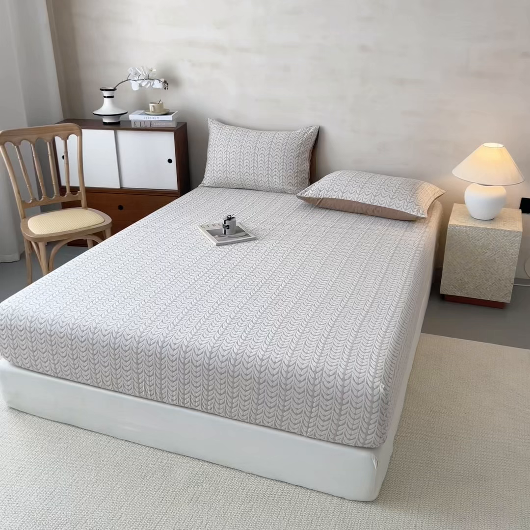 91家纺网 家纺一手货源 找家纺 眠博士 2025新款全棉纯棉三层纱床笠单品床笠床笠单件 三层纱床笠-荞麦卡其