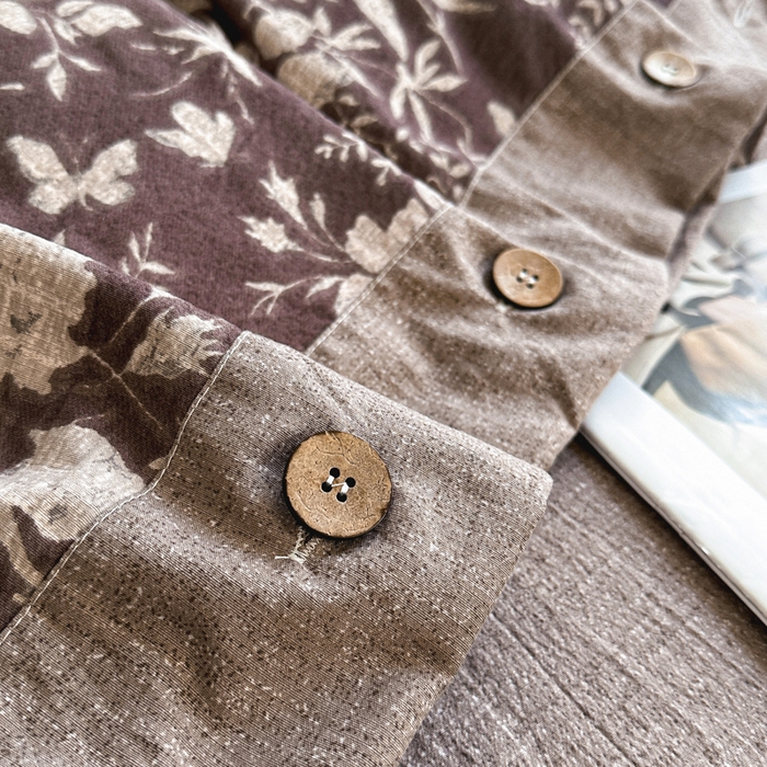 91家纺网 家纺一手货源 找家纺 七里香 2025秋冬新款A类加厚高克重亚麻复古风双层纱印花四件套 夕颜