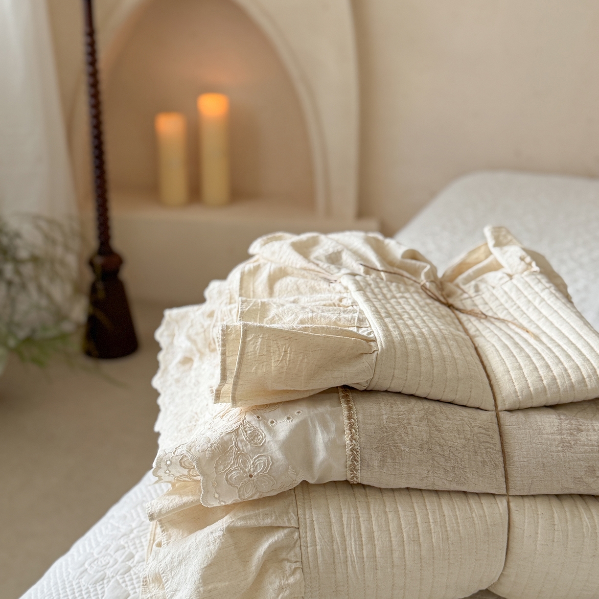 91家纺网 家纺一手货源 找家纺 漫调家纺 2025新款棉麻提花单床盖-棉麻絮语 棉麻絮语-本色