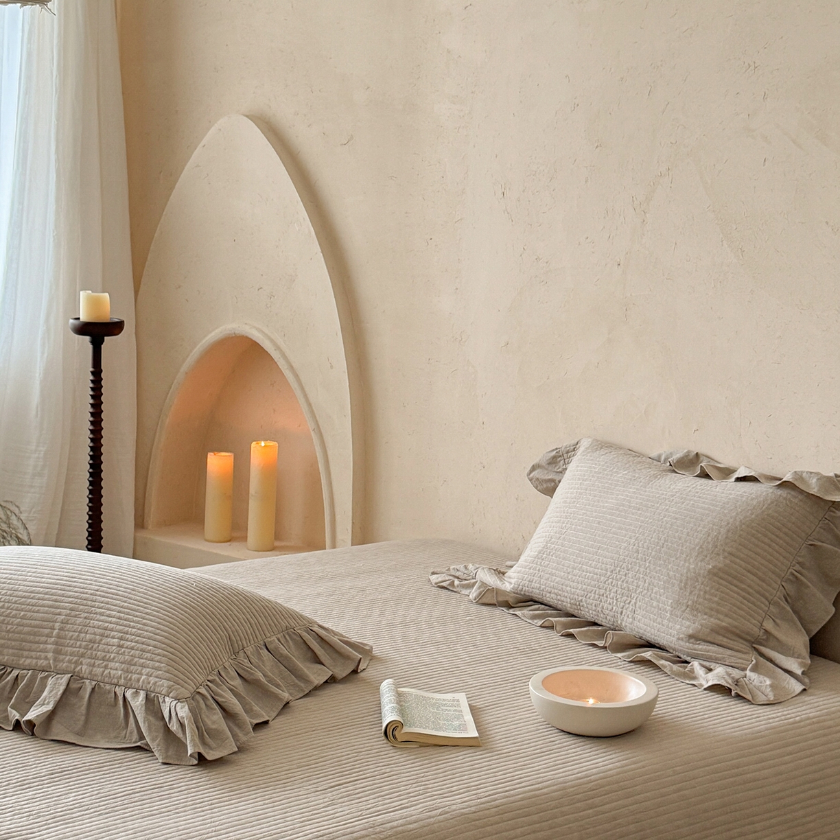 91家纺网 家纺一手货源 找家纺 漫调家纺 2025新款棉麻提花单床盖-棉麻絮语 棉麻絮语-咖