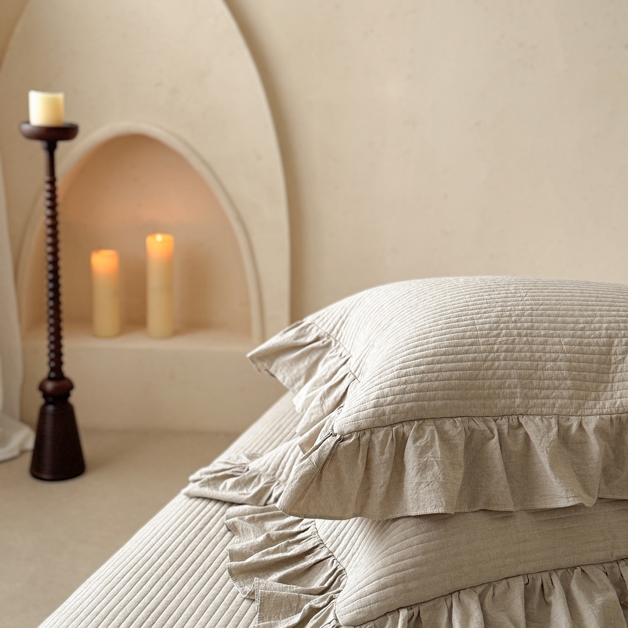 91家纺网 家纺一手货源 找家纺 漫调家纺 2025新款棉麻提花单床盖-棉麻絮语 棉麻絮语-咖