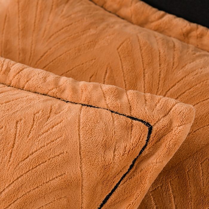 91家纺网 家纺一手货源 找家纺 紫月轩家纺 2025新款牛奶绒雕花四件套香槟-卡其