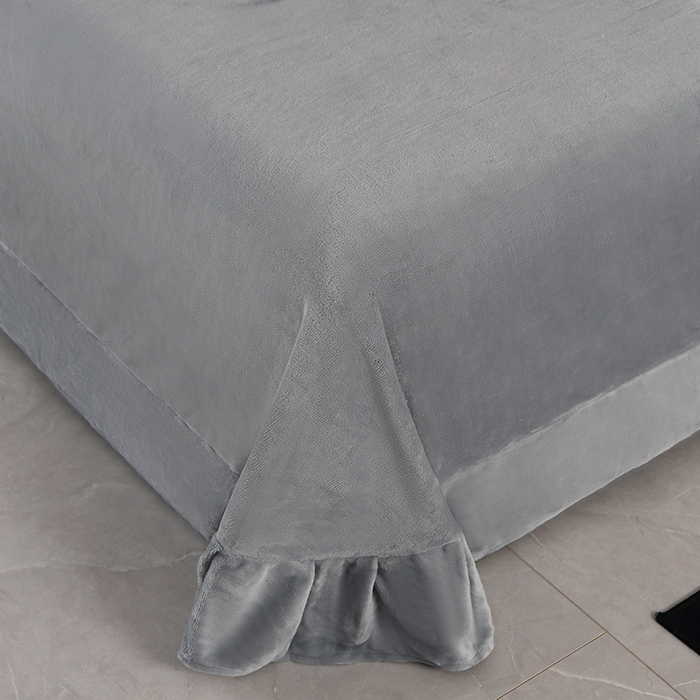 91家纺网 家纺一手货源 找家纺 紫月轩家纺 2025新款牛奶绒雕花四件套香槟-浅灰