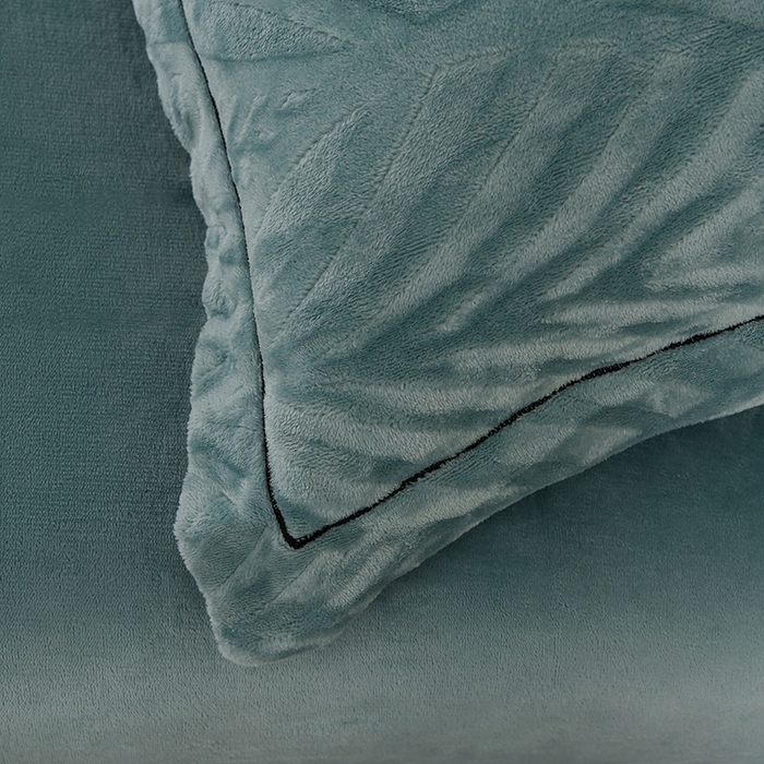 91家纺网 家纺一手货源 找家纺 紫月轩家纺 2025新款牛奶绒雕花四件套香槟-水绿