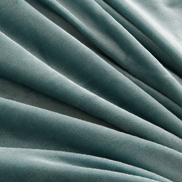 91家纺网 家纺一手货源 找家纺 紫月轩家纺 2025新款牛奶绒雕花四件套香槟-水绿