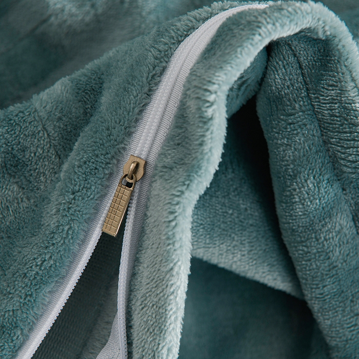 91家纺网 家纺一手货源 找家纺 紫月轩家纺 2025新款牛奶绒雕花四件套香槟-水绿