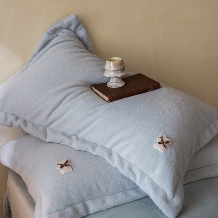 91家纺网 家纺一手货源 找家纺 佳汐蓝家纺 2025新款亲肤舒适A类糯米绒四件套 糯米绒 气泡蓝