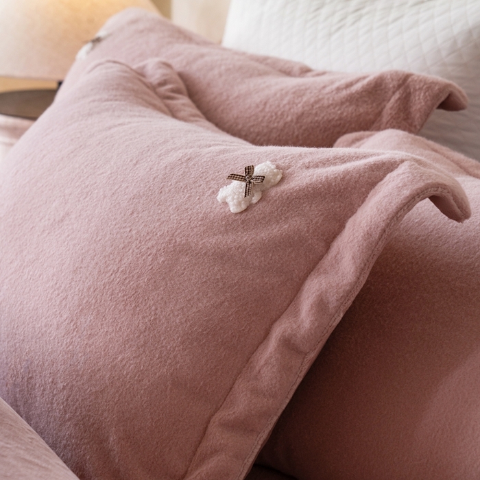 91家纺网 家纺一手货源 找家纺 佳汐蓝家纺 2025新款亲肤舒适A类糯米绒四件套 糯米绒-裸粉