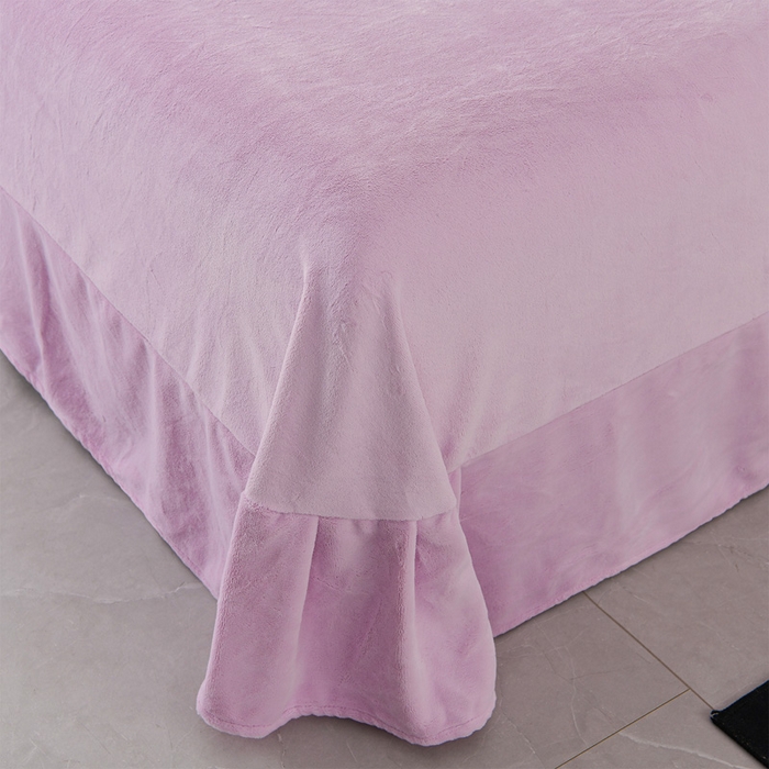 91家纺网 家纺一手货源 找家纺 紫月轩家纺 2025新款牛奶绒雕花四件套香槟-紫