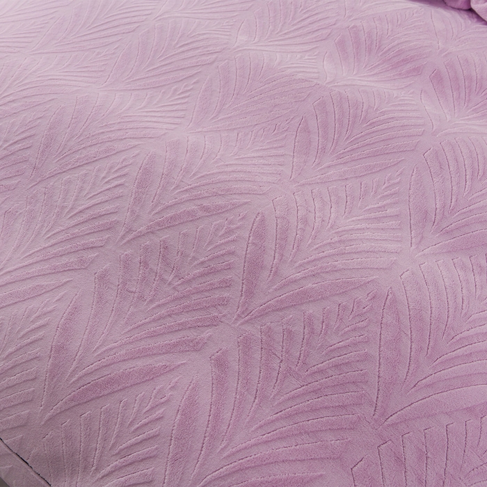 91家纺网 家纺一手货源 找家纺 紫月轩家纺 2025新款牛奶绒雕花四件套香槟-紫