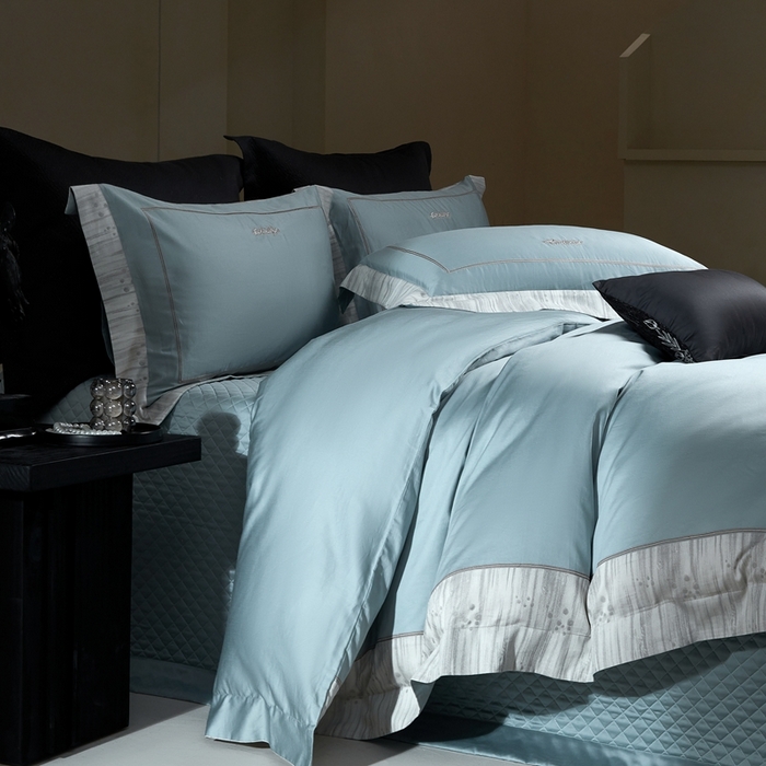 91家纺网 家纺一手货源 找家纺 （总）佳汐蓝家纺 2025新款亲肤舒适色织提花四件套-格瑞丝