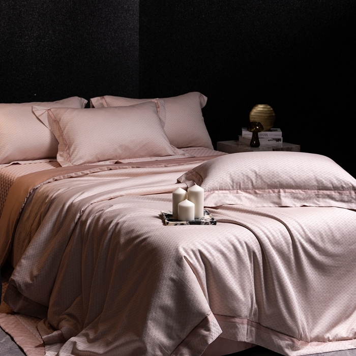 91家纺网 家纺一手货源 找家纺 （总）佳汐蓝家纺 2025新款亲肤舒适色织提花四件套-茜茜格