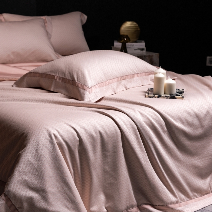 91家纺网 家纺一手货源 找家纺 （总）佳汐蓝家纺 2025新款亲肤舒适色织提花四件套-茜茜格