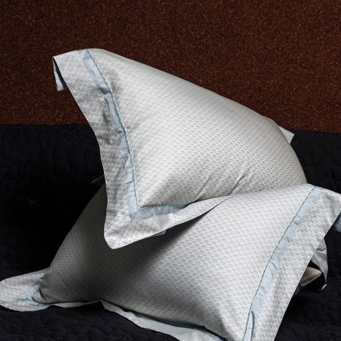 91家纺网 家纺一手货源 找家纺 佳汐蓝家纺 2025新款亲肤舒适色织提花四件套-茜茜格 茜茜格-蓝