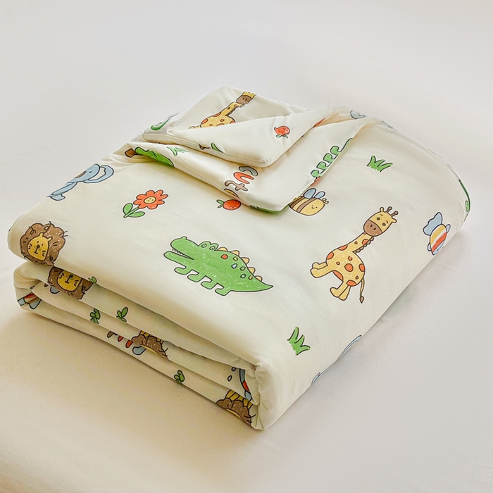 91家纺网 家纺一手货源 找家纺 小叮当家纺仓储工厂店 2025新款A类母婴级宝宝被子豆豆绒牛奶针织棉被子大豆被春秋被秋冬被婴童被夏凉被 牛奶针织被-狮子派对