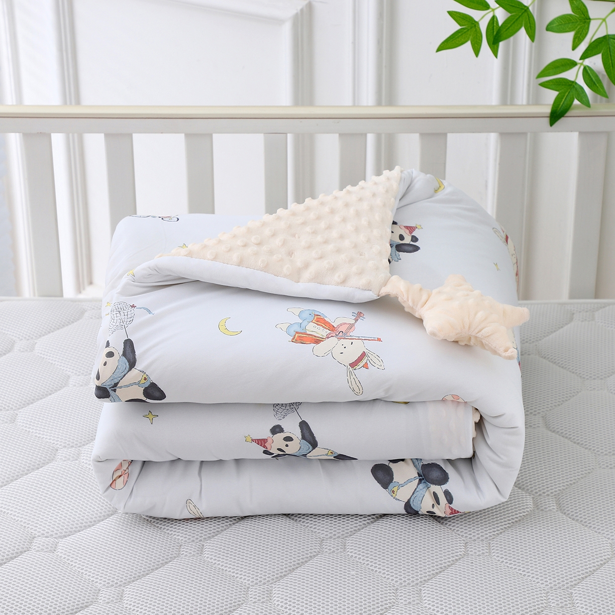 91家纺网 家纺一手货源 找家纺 （总）悦织湾家纺 小海星款针织棉宝宝绒豆豆被被子被芯2025新款秋冬轻奢时尚单人床学生宿舍毛毯