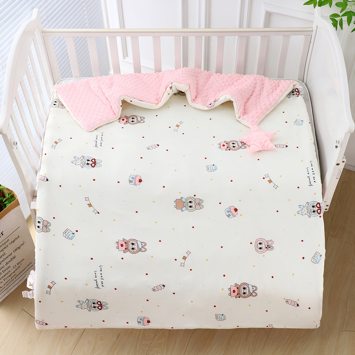 91家纺网 家纺一手货源 找家纺 悦织湾家纺 小海星款针织棉宝宝绒豆豆被被子被芯2025新款秋冬轻奢时尚单人床学生宿舍毛毯 拉布布