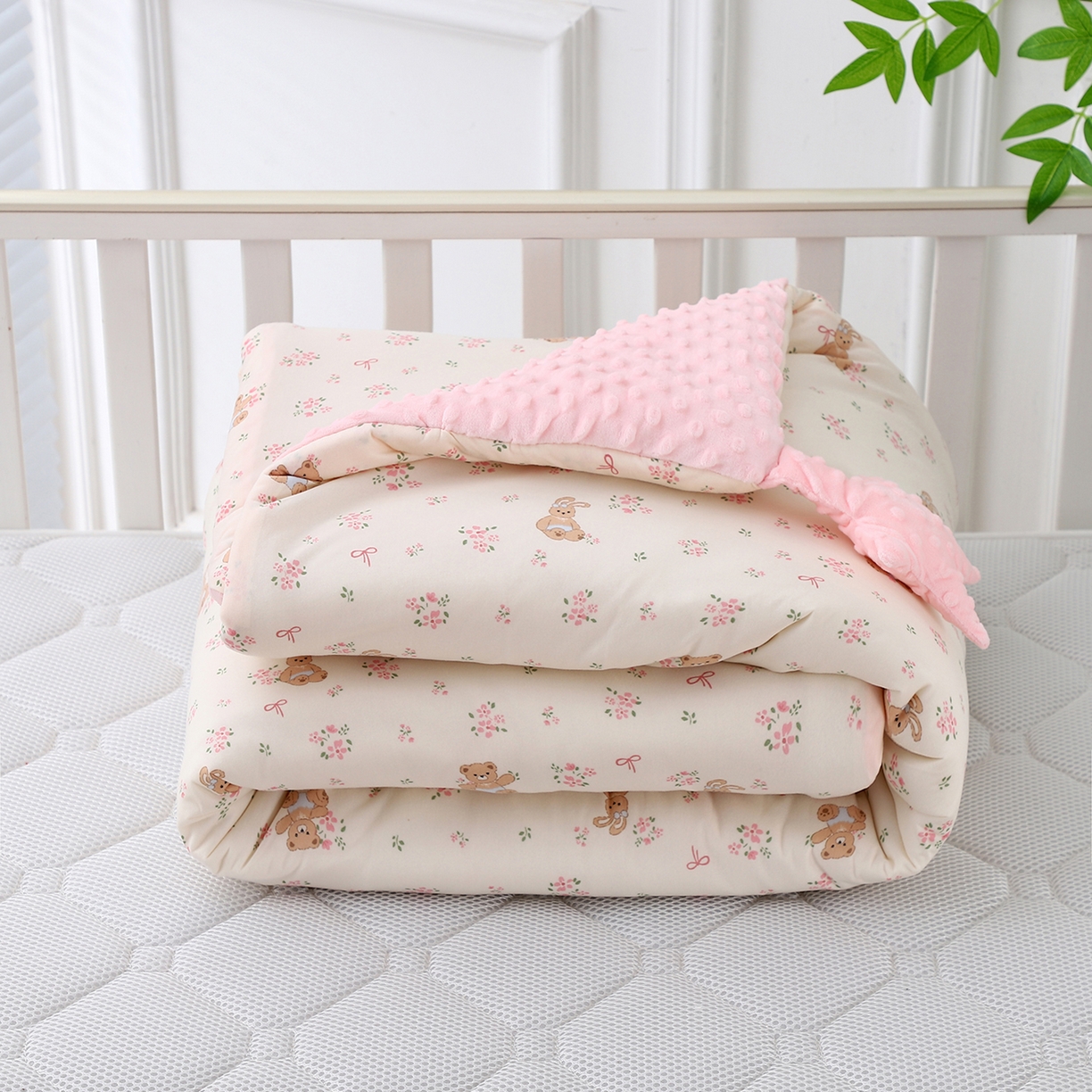 悦织湾家纺 小海星款针织棉宝宝绒豆豆被被子被芯2025新款秋冬轻奢时尚单人床学生宿舍毛毯 小熊苏薇