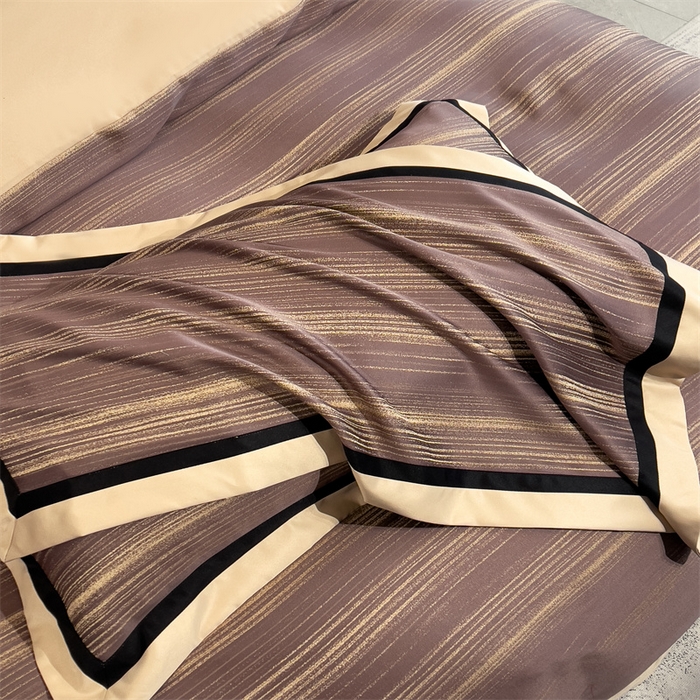 91家纺网 家纺一手货源 找家纺 （总）博纳家纺 2025新款双色宽边高级简奢款四件套-维多利亚