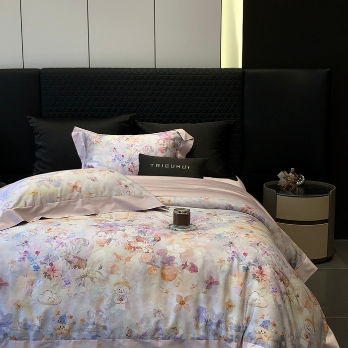 太古汇家居 2025新款长绒棉纯棉活性丝光工艺数码印花四件套 童梦王国-紫